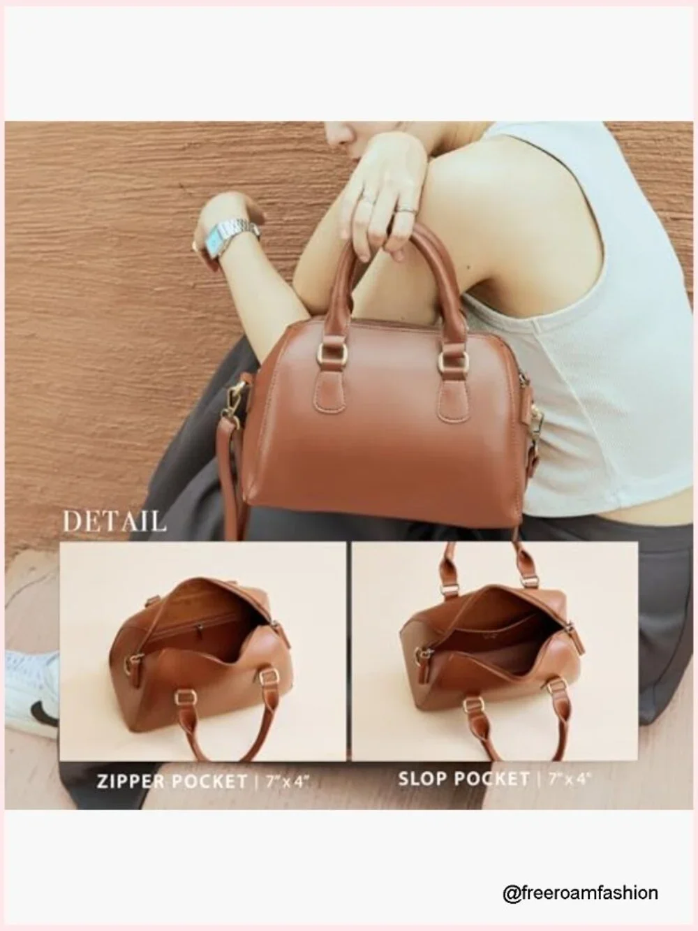 Vintage Vegan Leather Boston Satchel Purse - Top Handle Shoulder Bag